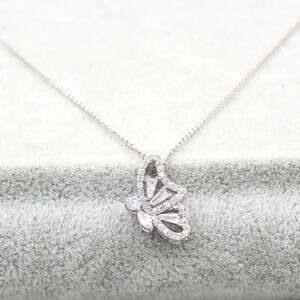 Butterfly Key Cubic Zirconia Crystal Necklace